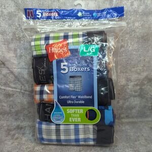 Hanes Boys' Large Boxer Briefs 5pk Tagless Cool Comfort Size L(14/16)
